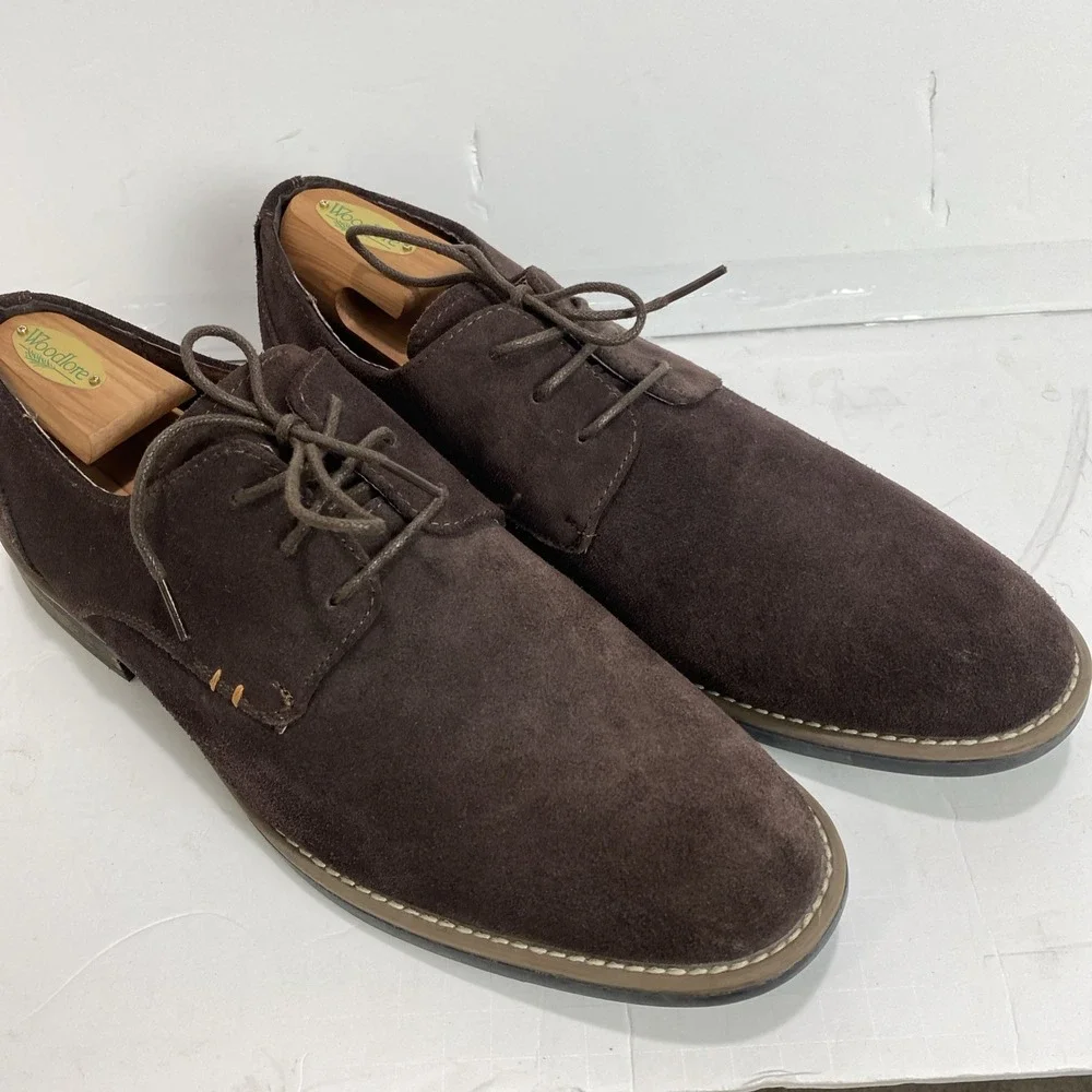 Bruno Marc Size 11 Men's Brown Suede Derby Dress Shoes Oxford Lace Up Casual